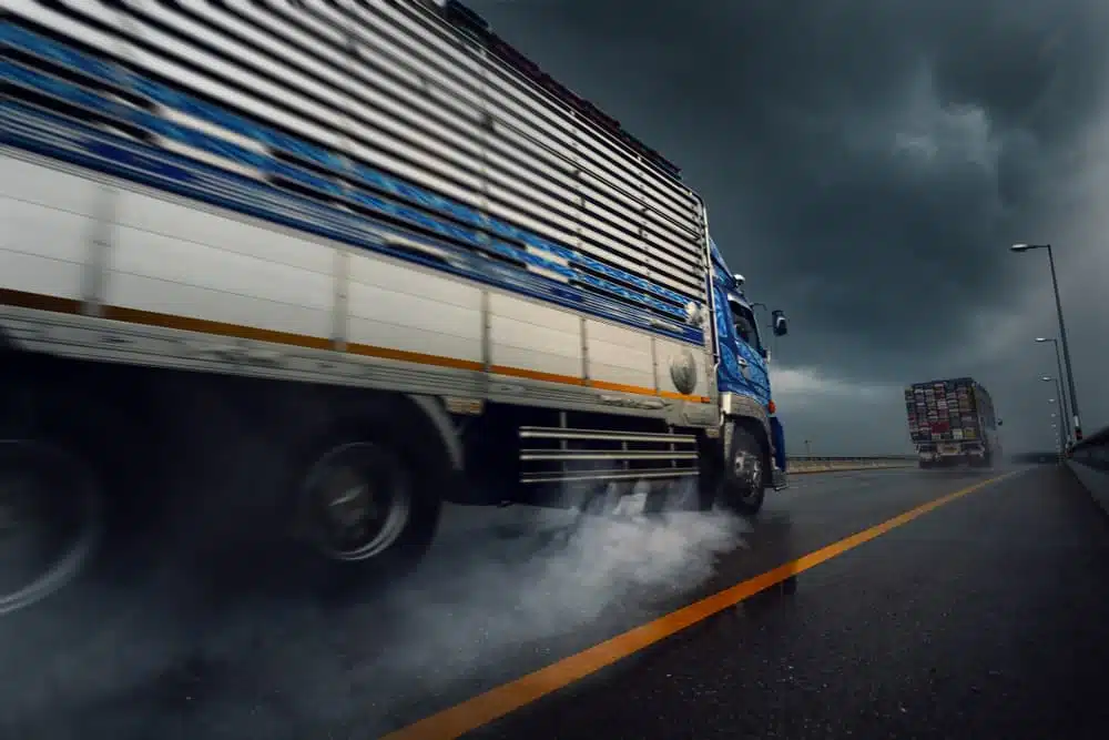 truck in poor weather condition