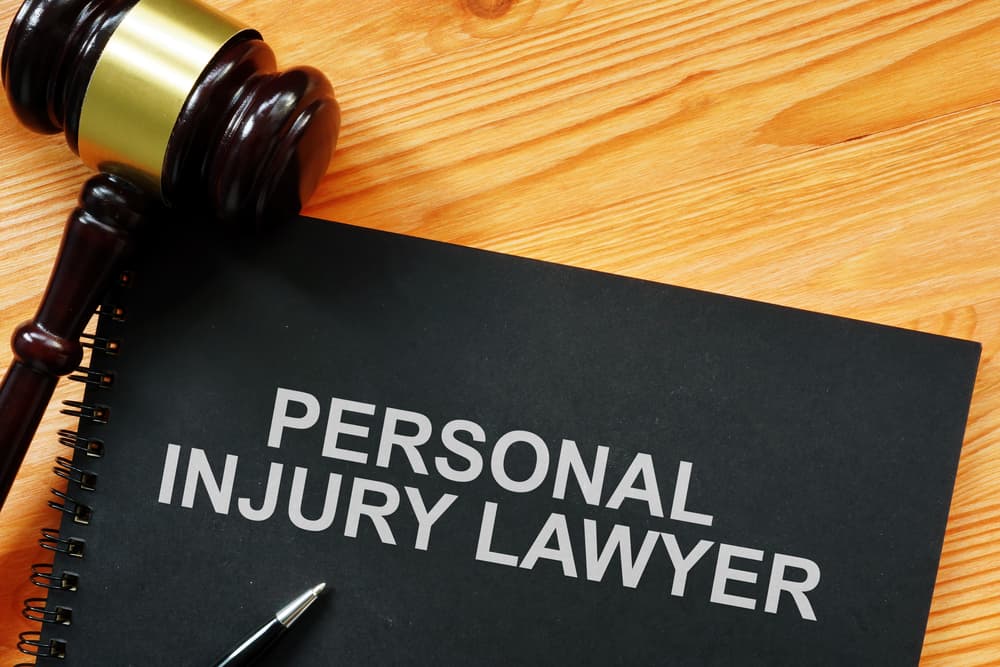 A conceptual image featuring the printed words "personal injury lawyer."